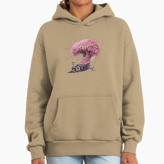 The Great Sakura Wave Hoodie