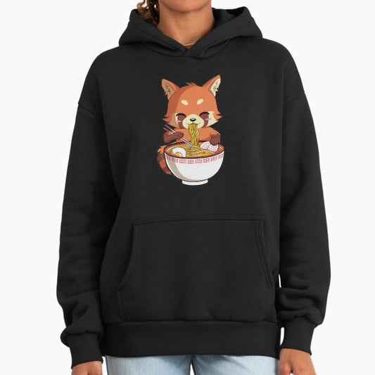 Kawaii Red Panda Eating Japanese Ramen Hoodie