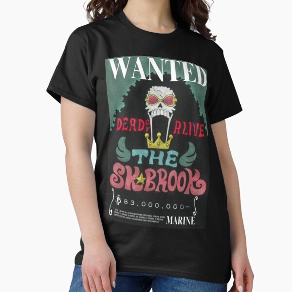 One Piece Brook Current Wanted Poster , One Piece Wanted Poster T-Shirt