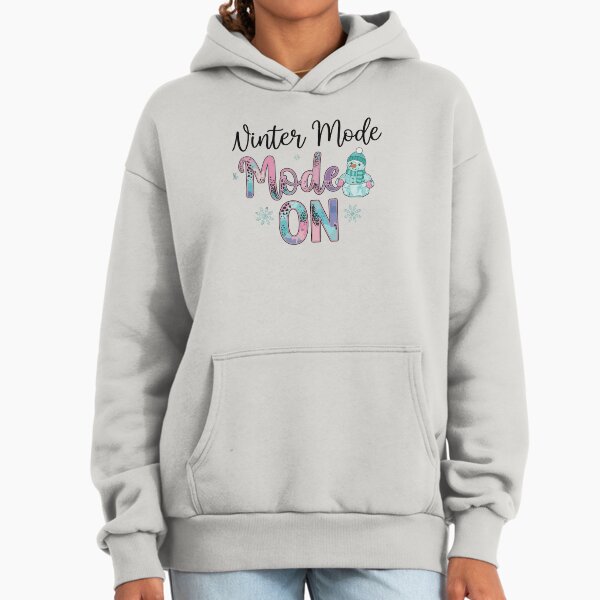 Winter mode on cute snowman pastel style Hoodie