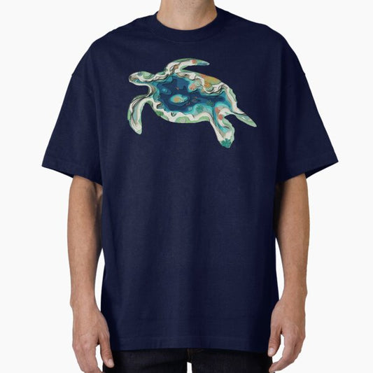 Underwater world inside a turtle shape T-Shirt