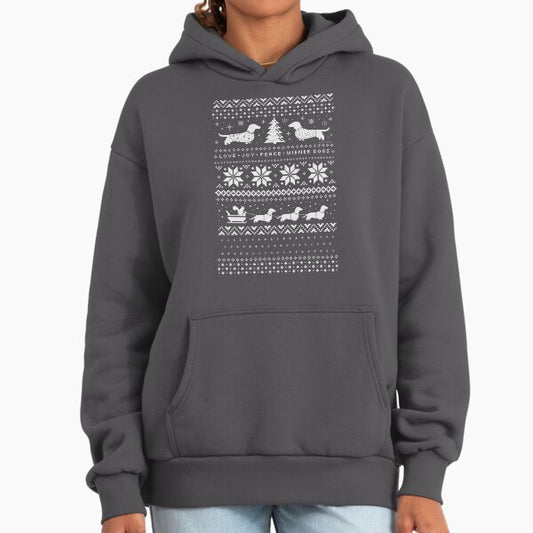 Dachshunds Christmas Sweater Pattern Hoodie