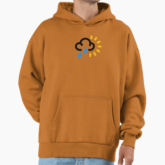 Rain and Sun !?, Weather Forecast Symbol - Weather Forecaster TV News Signs, Unusual, Retro, Funny Different Design Hoodie