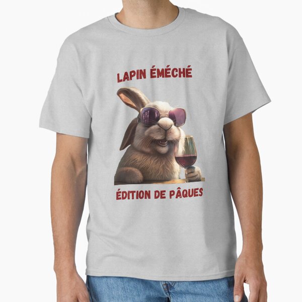 Kopie von Sweet slightly drunk bunny, with sunglasses, cool Easter bunny, with wine glass, drunkest rabbit bunny in town T-Shirt