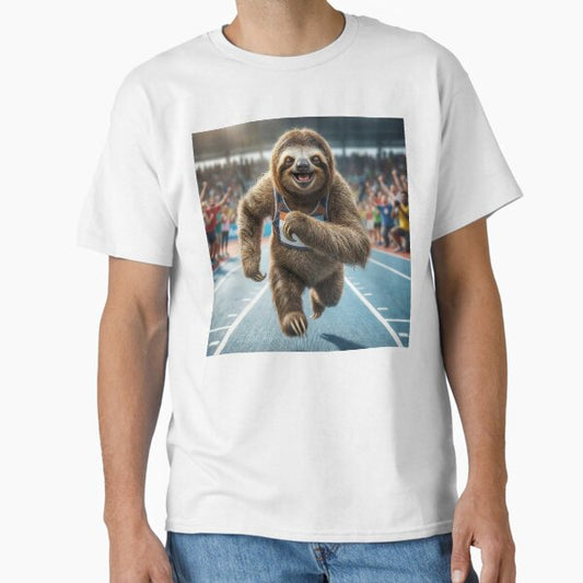 Exuberant Sloth Tears Up the Track T-Shirt