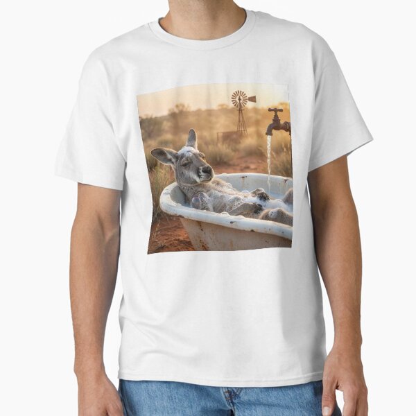 Kangaroo Takes a Outdoor Bath T-Shirt