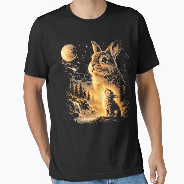 Bunny Howling to The Moon Vintage 90s Animal Easter Day T-Shirt