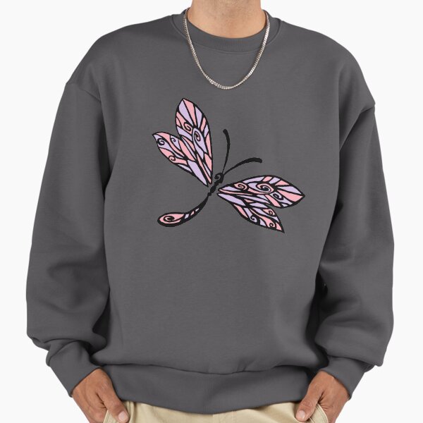 Whimsical Dragonfly Pattern - Elegant Wings on Lilac Sweatshirt