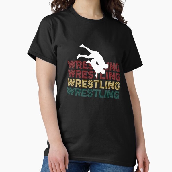 Retro Wrestling Silhouette Graphic - Vintage Wrestler T-Shirt