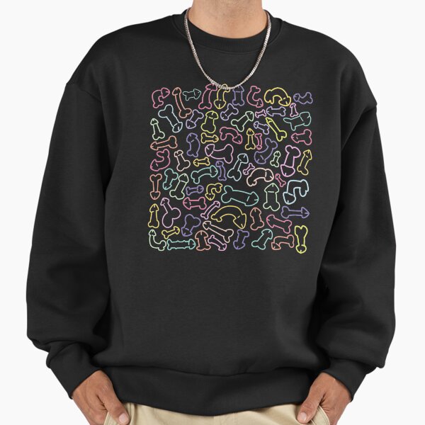 PASTEL PENIS PATTERN MASK BLACK Sweatshirt