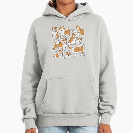 Icelandic sheepdog cute illustration pattern Hoodie