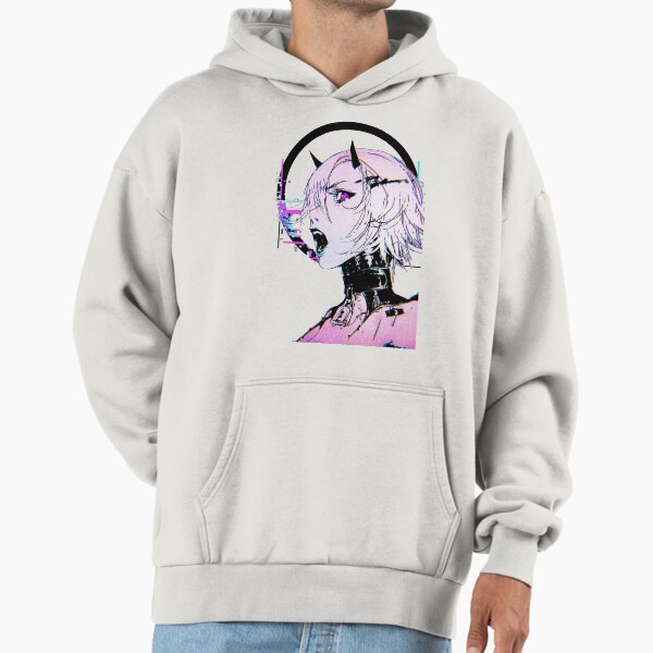 Cyberpunk Glitch Girl Orb Vaporwave Style Hoodie
