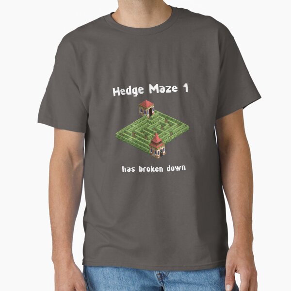 Rollercoaster Tycoon - Hedge Maze has broken down (white text) T-Shirt