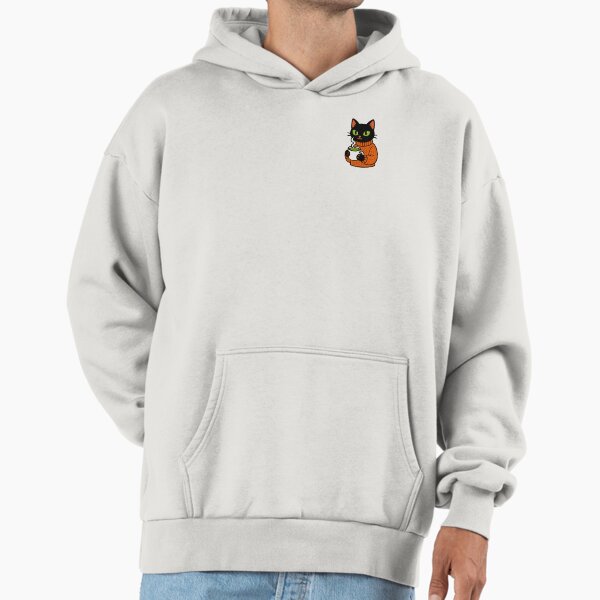 Cozy Black Matcha Cat Hoodie
