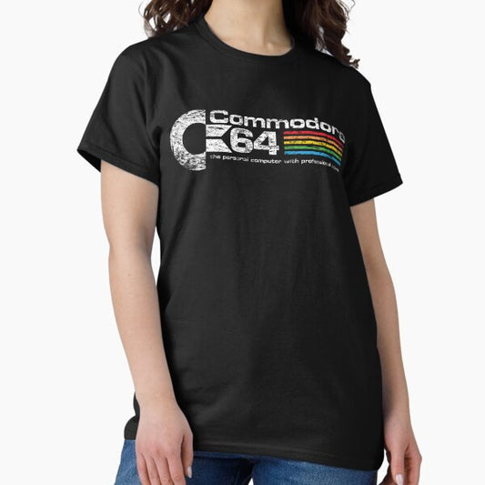 Commodore 64 Retro Home Computer Rainbow Logo T-Shirt