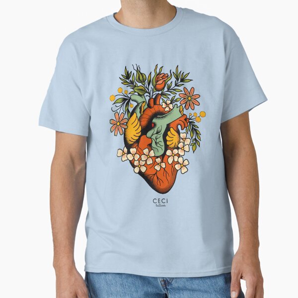 Anatomical Heart with flowers, tattoo flash T-Shirt