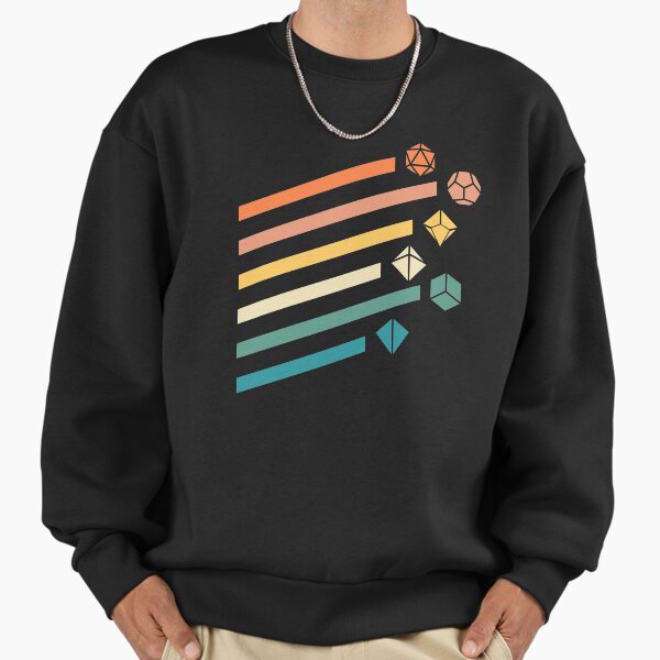 Retro Rainbow Polyhedral Dice Set Colors Tabletop RPG Sweatshirt