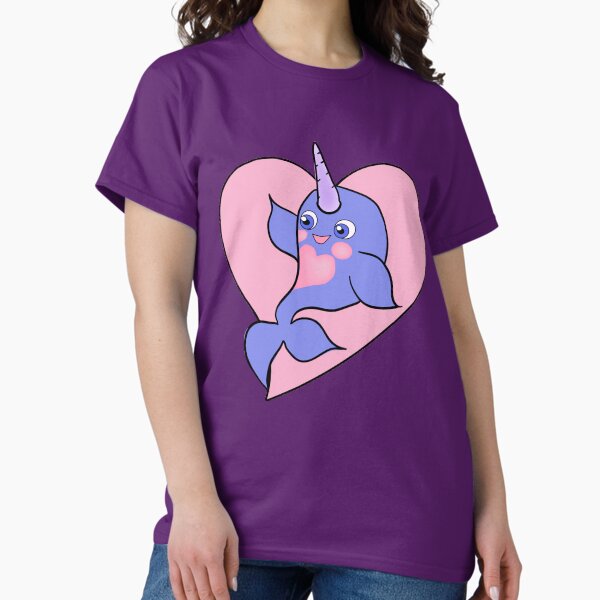 Cute pink Narwhal Heart T-Shirt