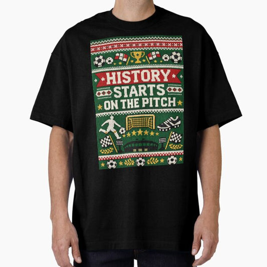 History Starts On The Pitch Football Sports Motivation Knitting Patterns T-Shirt
