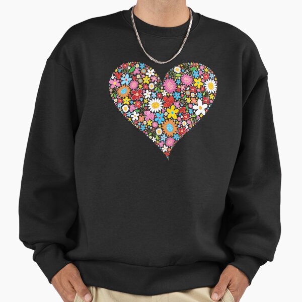 Whimsical Spring Flowers Red Valentine Heart © fatfatin Sweatshirt