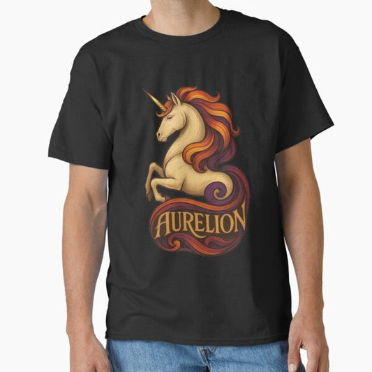 Aurelion The Majestic unicorn – Legendary Unicorn, Magical Fantasy Horse, Mythical Creature, Enchanted Rainbow, Fairy Tale Magic T-Shirt