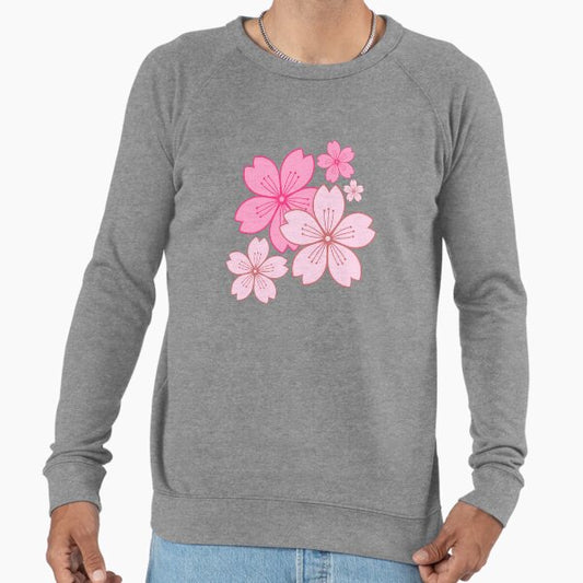 Pink Sakura Blossoms Lightweight Sweatshirt