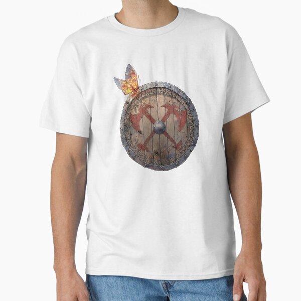 Fantasy viking shield with butterfly T-Shirt