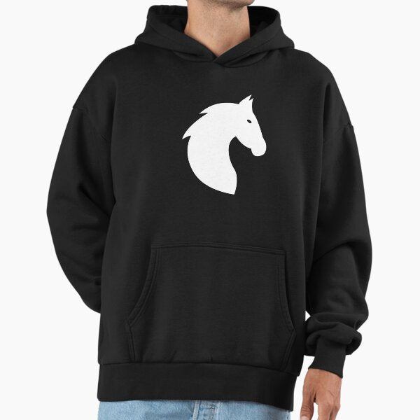 White Horse Head Shield Horseback Riding Hoodie