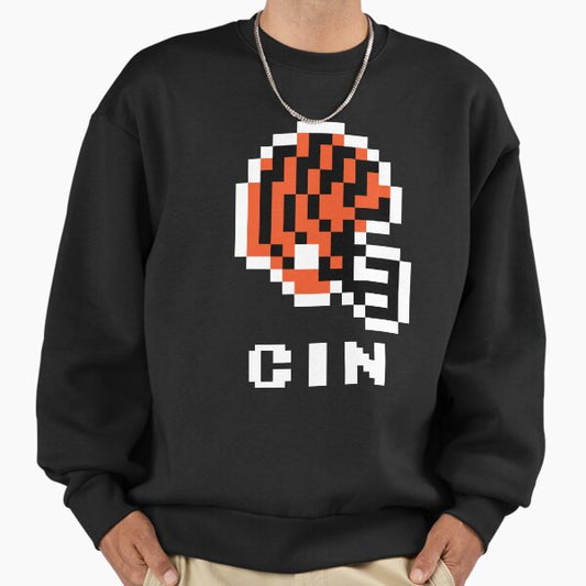Cincinnati Bengals (Tecmo Super Bowl Football Helmet) Sweatshirt