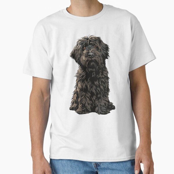 Black Tibetan Terrier Dog Illustration T-Shirt