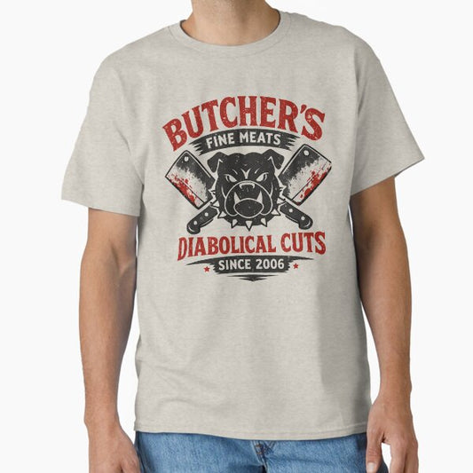Butchers Fine Meats Diabolical Cuts Retro Logo T-Shirt