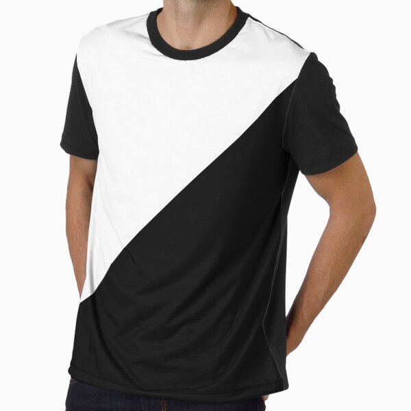 Diagonal half white and black Graphic T-Shirt