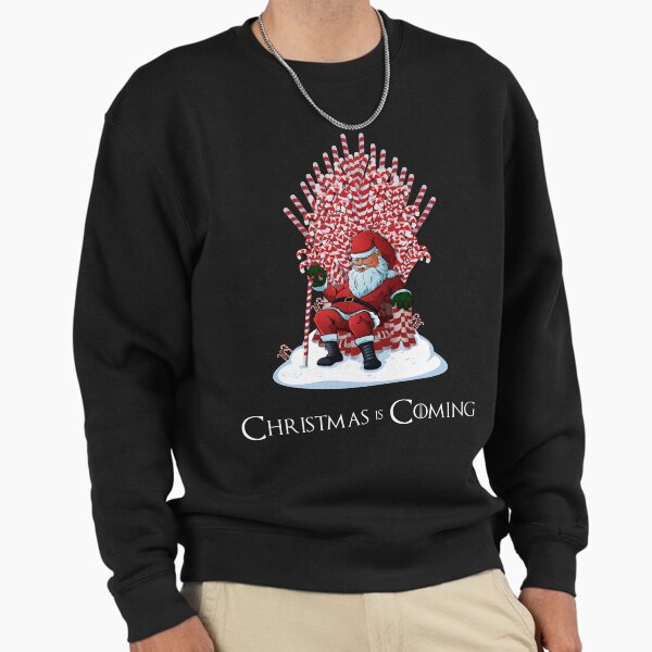 Christmas Is Coming Santa Candy Cane Throne T-Shirt Sweatshirt