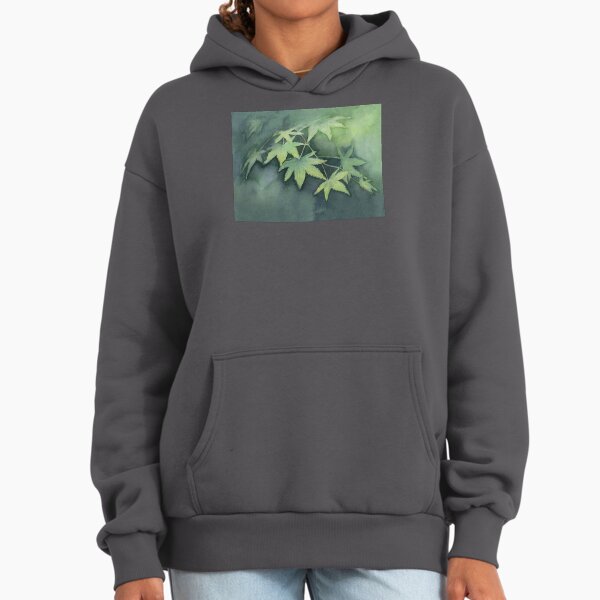 Japanese Maple Watercolor Painting Hoodie