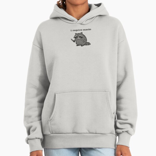 I Require Snacks Funny Raccoon Hoodie