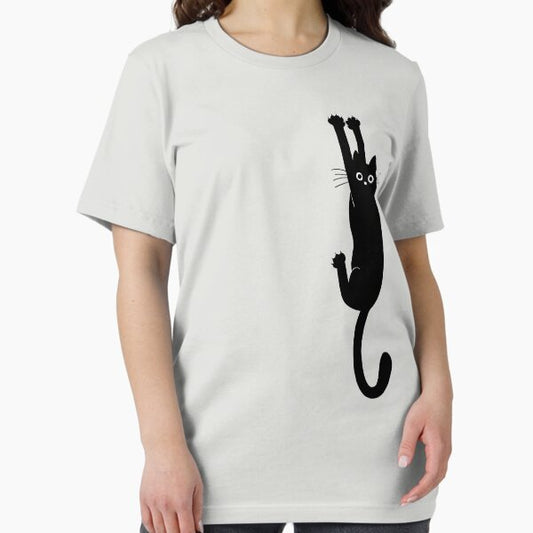 Black Cat Holding On T-Shirt