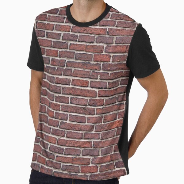 Brick Wall Pattern Graphic T-Shirt