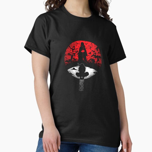 Itachi Uchiha | Red Moon Akatsuki Design | Naruto Shadow Art T-Shirt