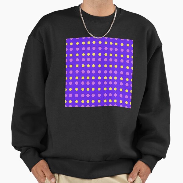 Magenta Decagons and Yellow Stars on Violet background pattern Sweatshirt