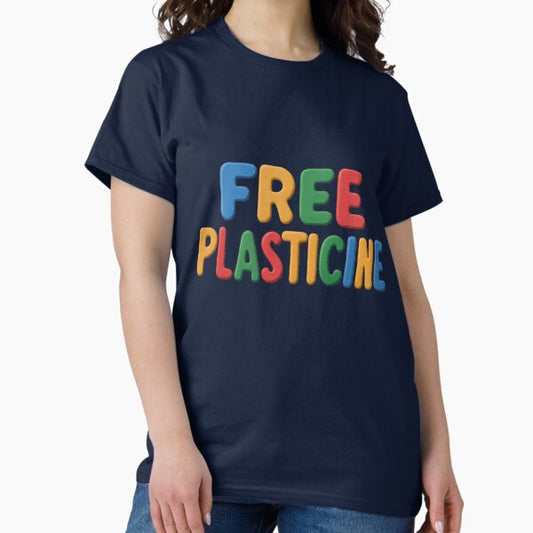 #FREEPLASTICINE – Bold Clay-Inspired Statement Design T-Shirt T-Shirt