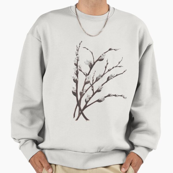 Catkins emerging for Spring (transparent background) Sweatshirt