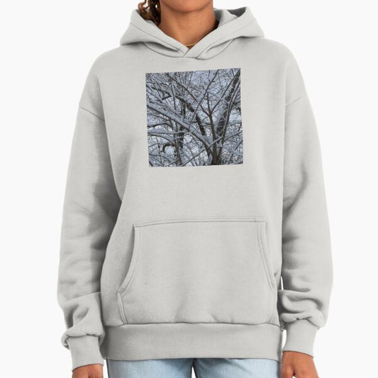 Snowy Winter Cherry Blossoms Hoodie