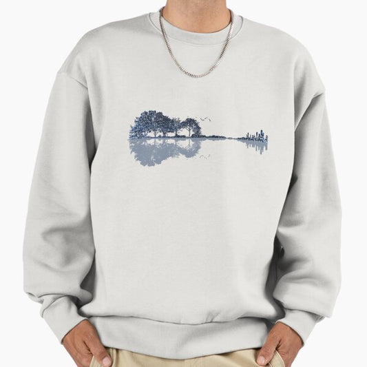 Nature Guitar - Musical Notes Blues Sweatshirt