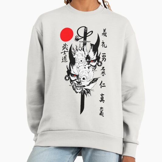 Japanese Samurai Demon Mask Traditional Urban Style Sweatshirt