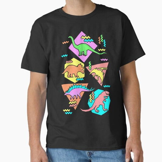 Nineties Dinosaurs Pattern T-Shirt