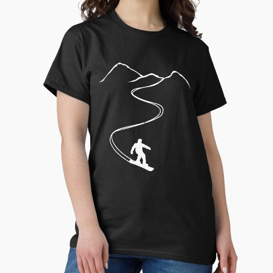 Snowboarding Snowboarder Mountain Design T-Shirt