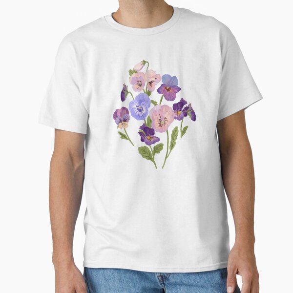 Pansy Flower Pattern T-Shirt