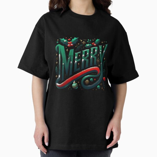 Merry Christmas Varsity – Retro College Style Holiday Graphic T-Shirt