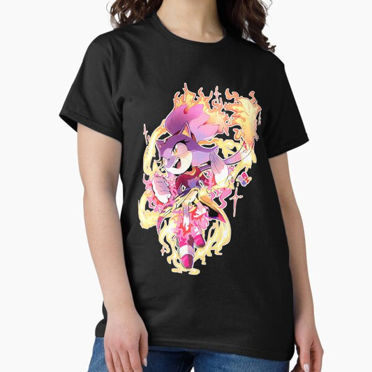 Sonics, sonics team, sonicsthehedgehog, blaze the cat anime T-Shirt