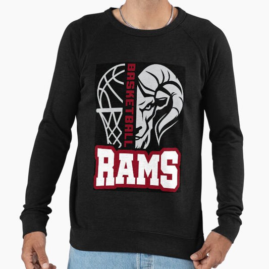 Rams Basketball Black Lightweight Sweatshirt